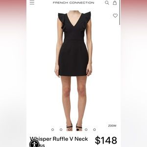 Black V-Neck Dress, Brand: French Connection, Size: 6